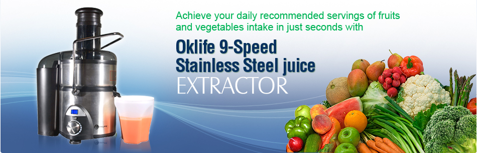 Oklife 9-Speed Stainless Steel Jiuice Extractor